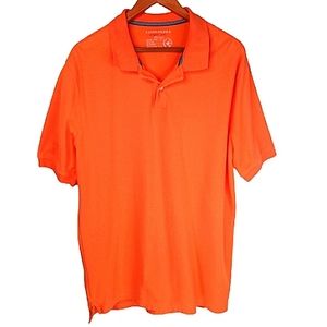 Saddlebred Men's Polo Golf Shirt Size L Tall Collared Stretch Orange